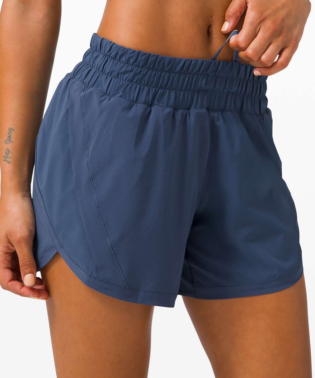 Lululemon Track That High-Rise Lined Short 5 - Icing Blue - lulu