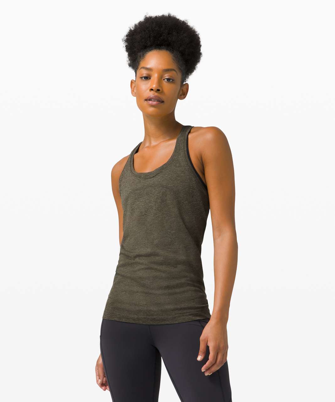 Lululemon Swiftly Tech Short Sleeve 2.0 - Grey Sage / Dark Olive - lulu  fanatics