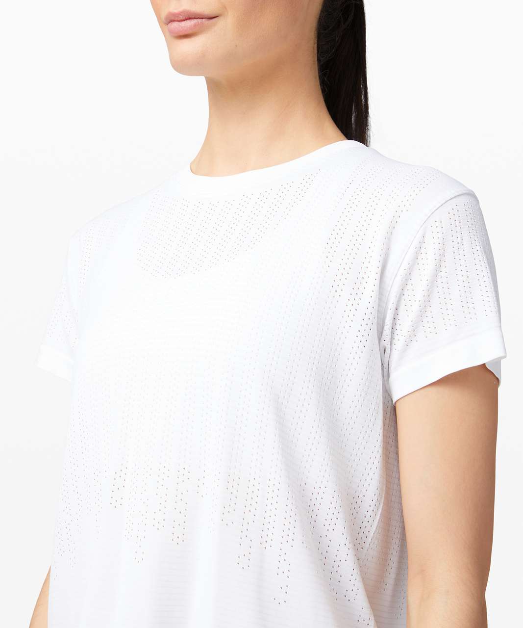 Lululemon Train to Be Short Sleeve *Stripe - Rain Stripe White