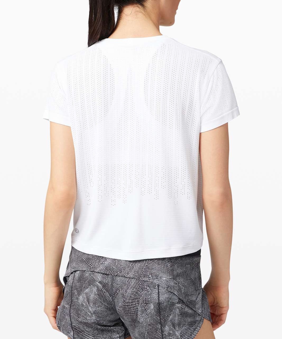 Lululemon Train to Be Short Sleeve *Stripe - Rain Stripe White