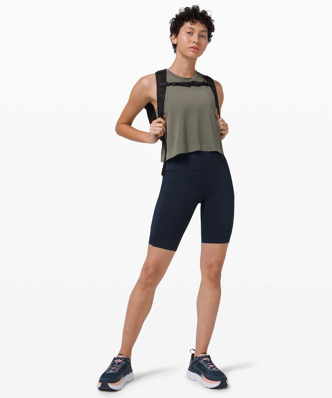 Lululemon Swiftly Breathe Crop Tank - San Francisco / Grey Sage