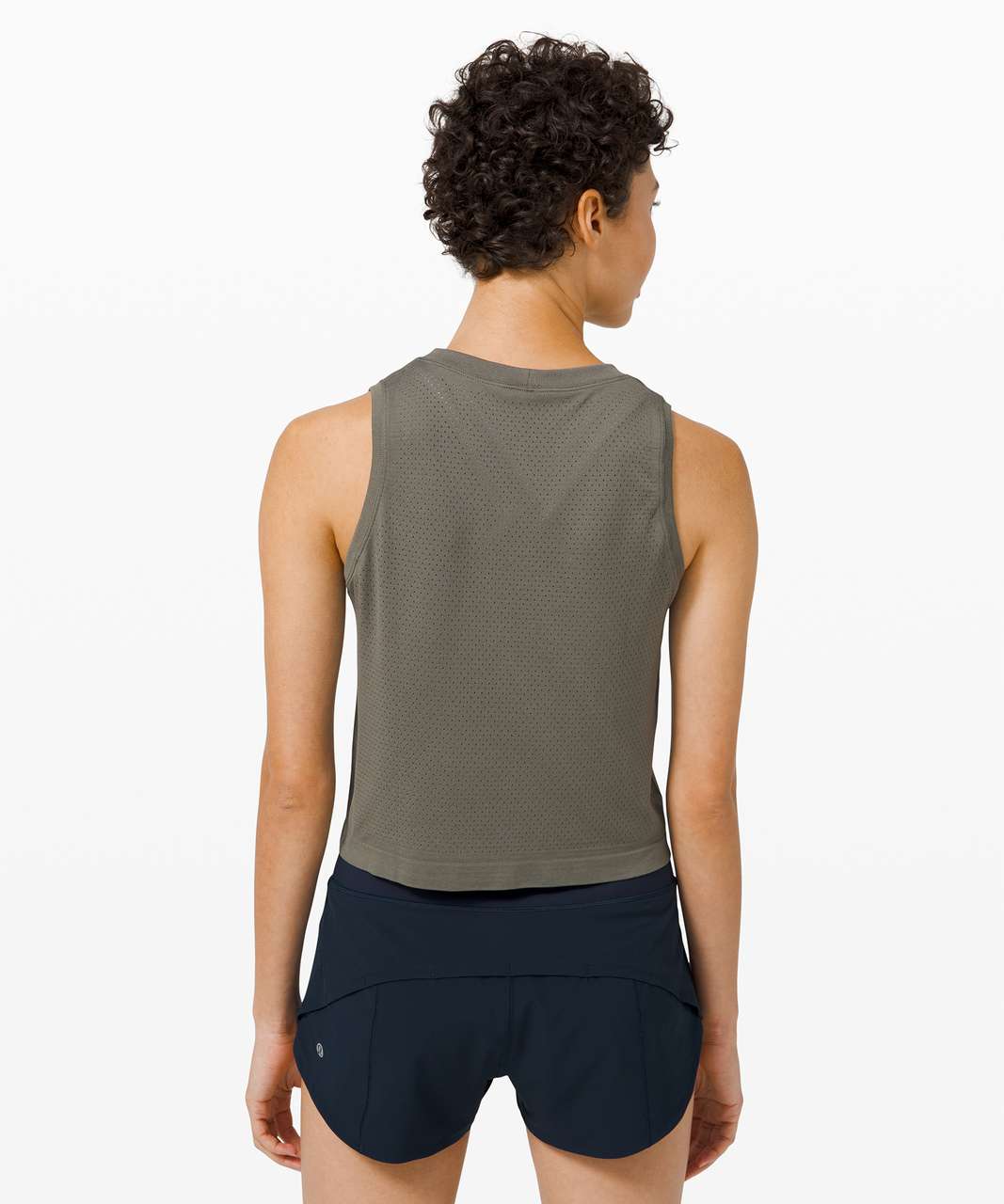 Lululemon Swiftly Breathe Crop Tank - Chicago / Grey Sage