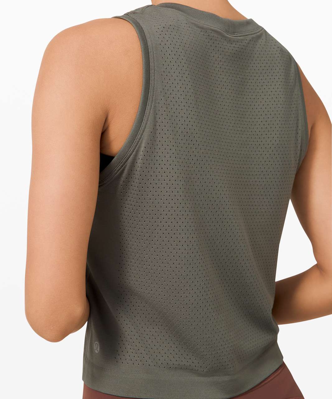 Lululemon Swiftly Breathe Crop Tank - Boston / Grey Sage - lulu