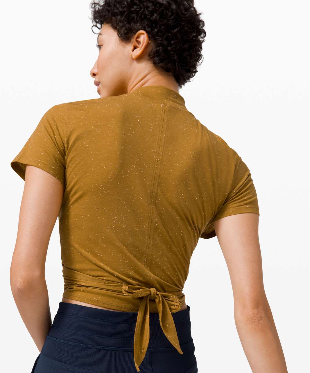 Lululemon Time to Restore Mock Neck Short Sleeve - Spiced Bronze / White