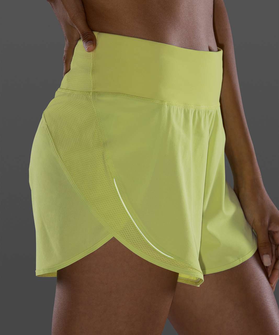 Lululemon Run Off Route High Rise Short 4" - Lemon Vibe