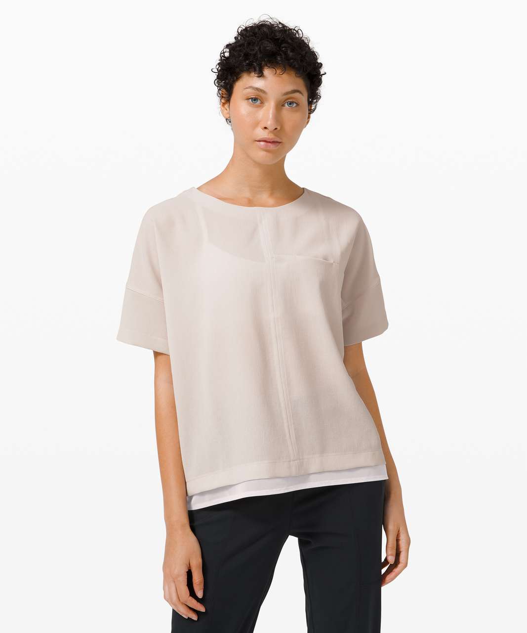 Lululemon Shift in Time Short Sleeve - Dune / Light Chrome