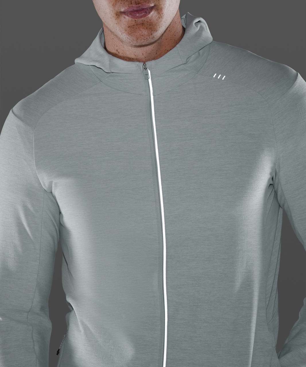 Lululemon Surge Warm Full Zip - Heathered Sea Salt (Second Release) - lulu  fanatics