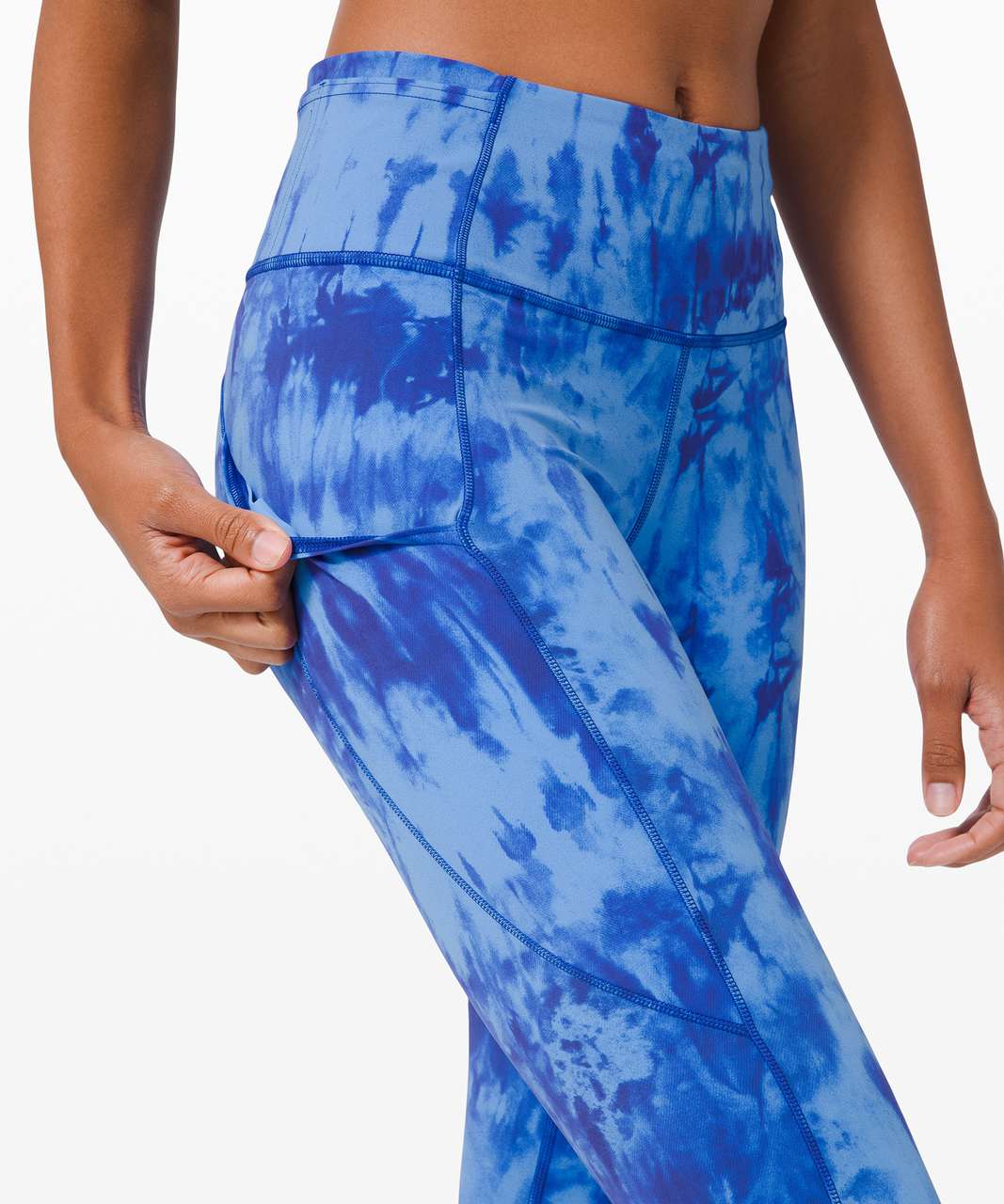 Lululemon Blue Tie Dye Fast And Free Tight 25” Size 6 - $35 (72