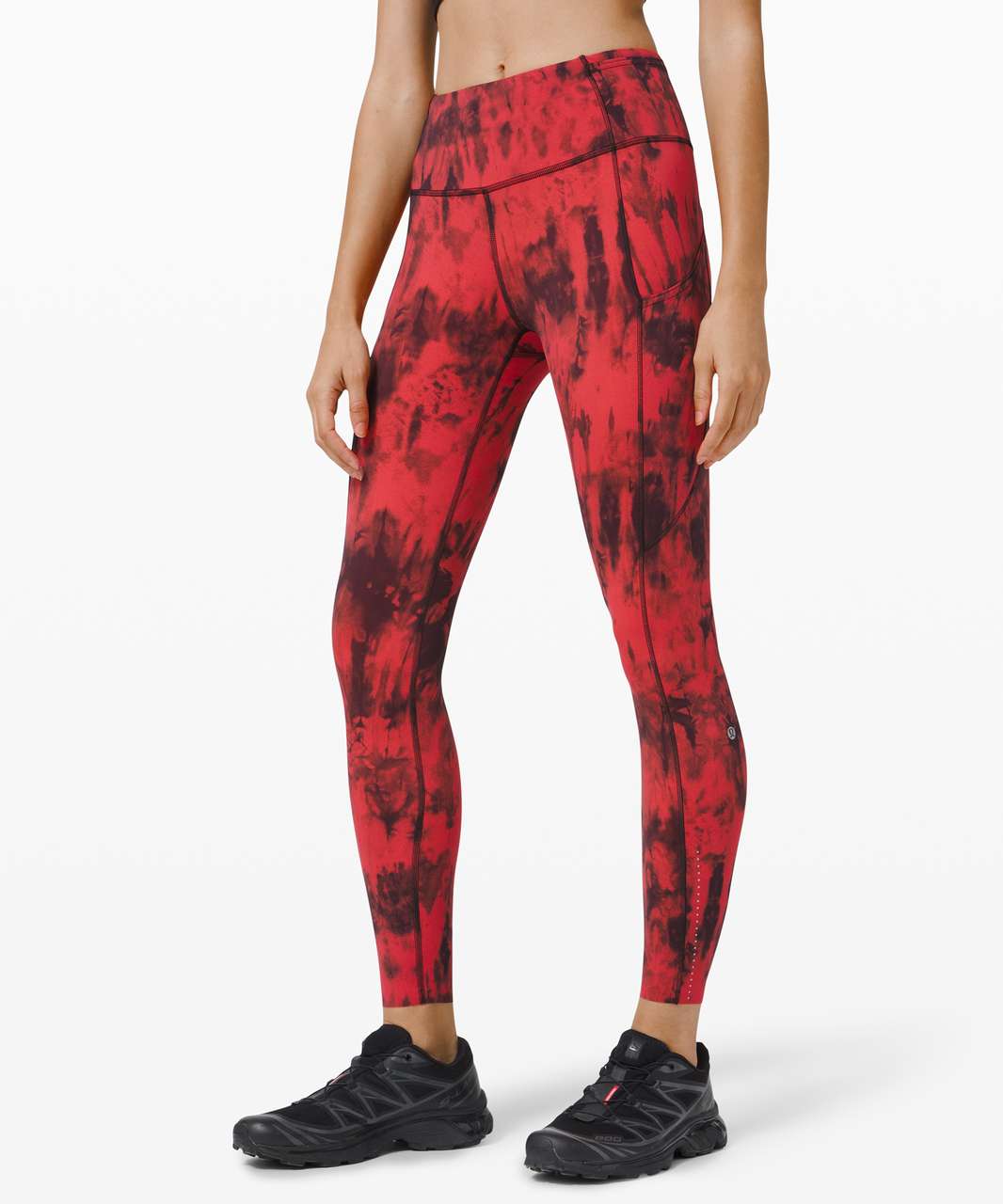 Lululemon Fast and Free Tight II 25 *Game Day - Game Day Red Black Multi -  lulu fanatics