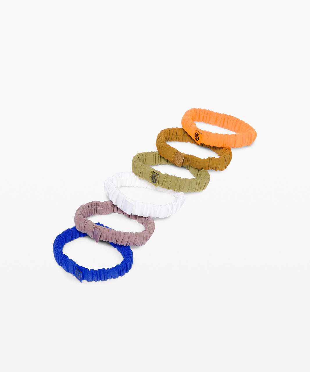 Lululemon Skinny Scrunchie *6 Pack - Cerulean Blue / Violet Verbena / White / Hazel Green / Spiced Bronze / Highlight Orange