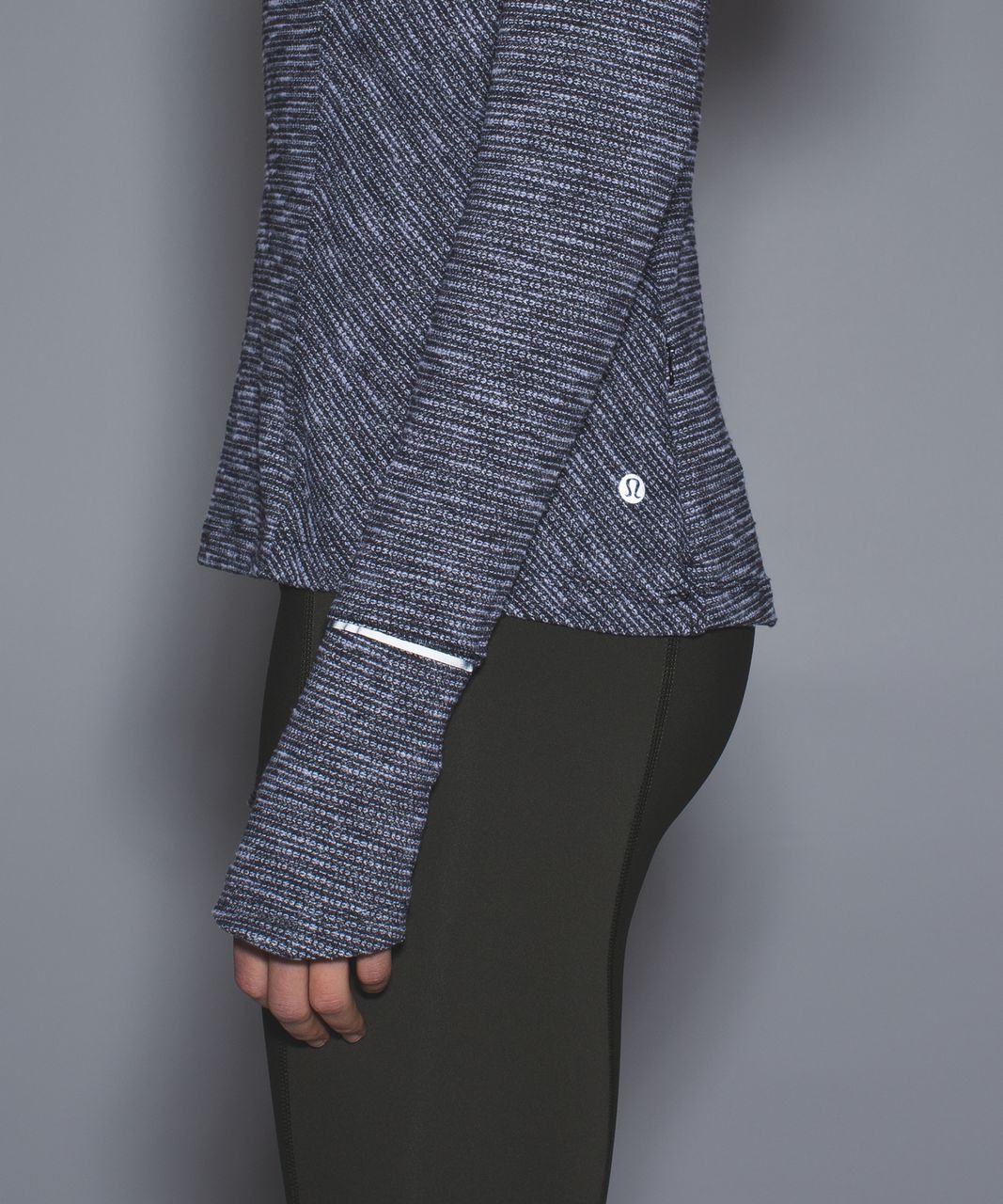 Lululemon Kanto Catch Me 1/2 Zip - Heathered Herringbone Heathered Black  Black - lulu fanatics