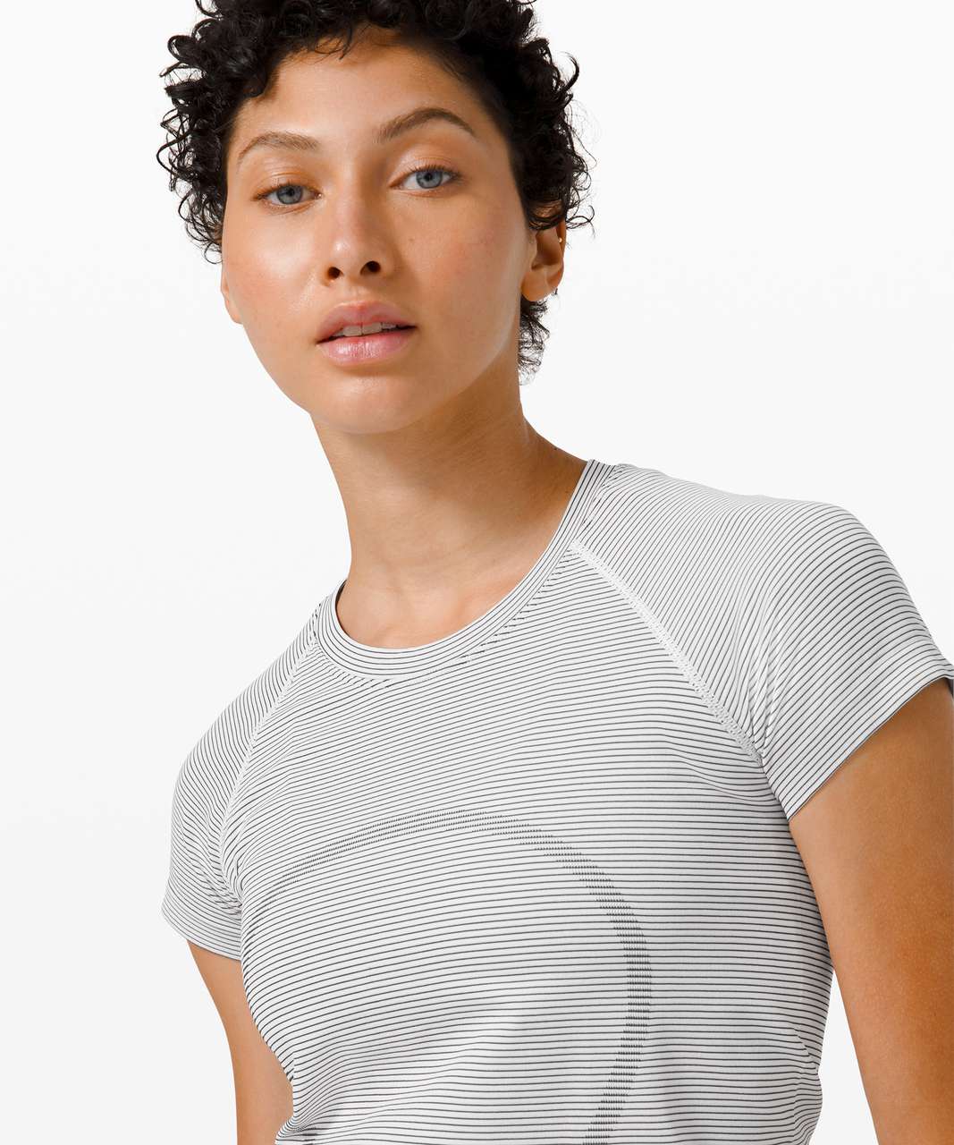 Lululemon Swiftly Tech 2.0 Striped Stretch T-shirt - White