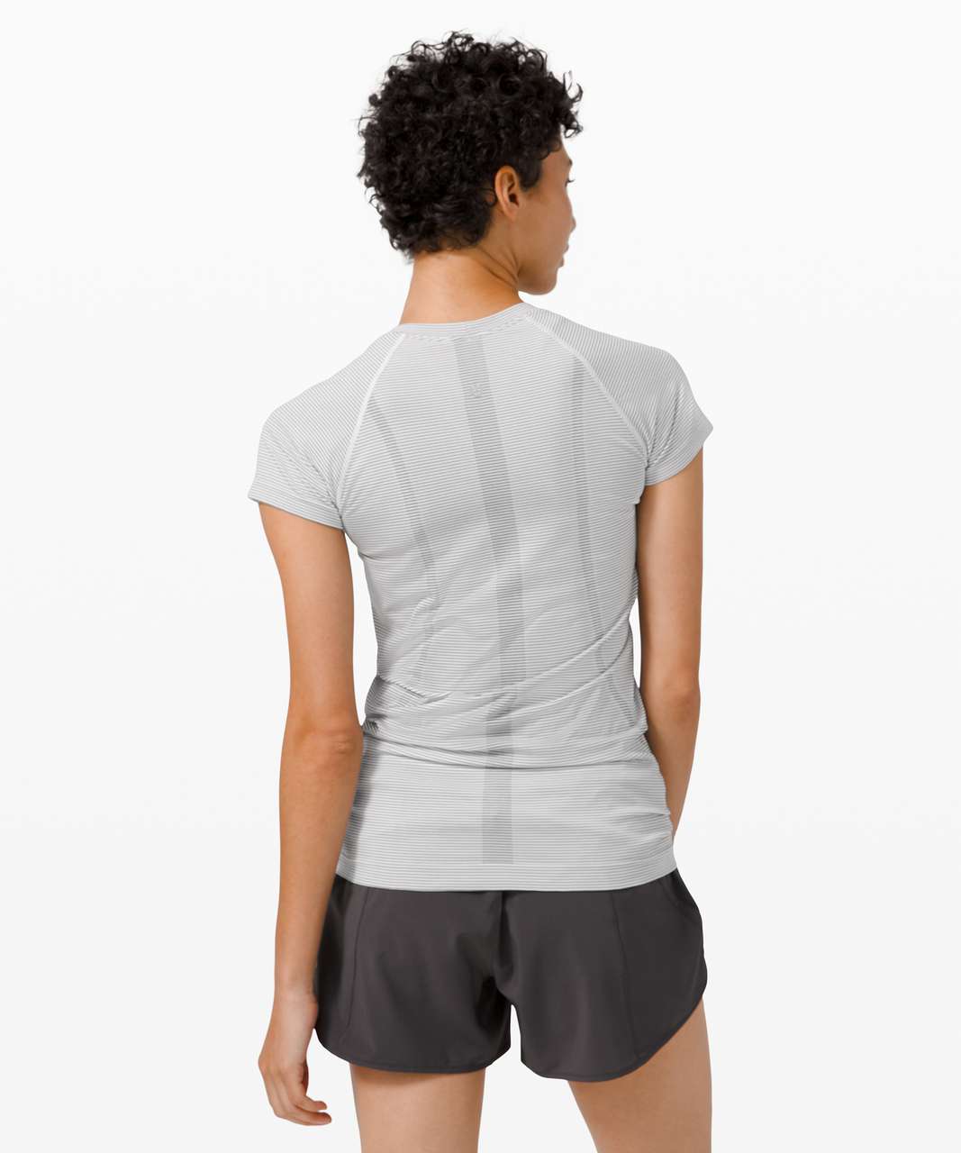 Lululemon Swiftly Tech Short Sleeve 2.0 - Tempo Stripe White / Black