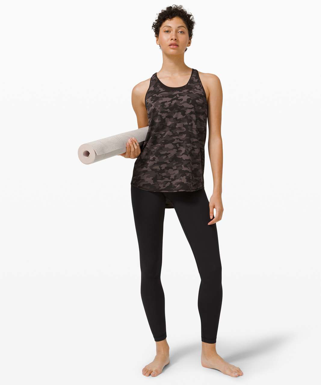 Lululemon Essential Tank *Pleated - Heritage Camo Jacquard Black Lunar Rock