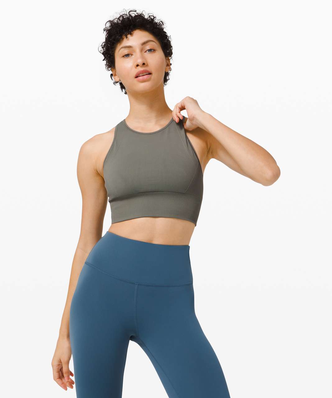 Lululemon Ebb to Train Bra *Medium Support, C/D Cup - Grey Sage - lulu ...