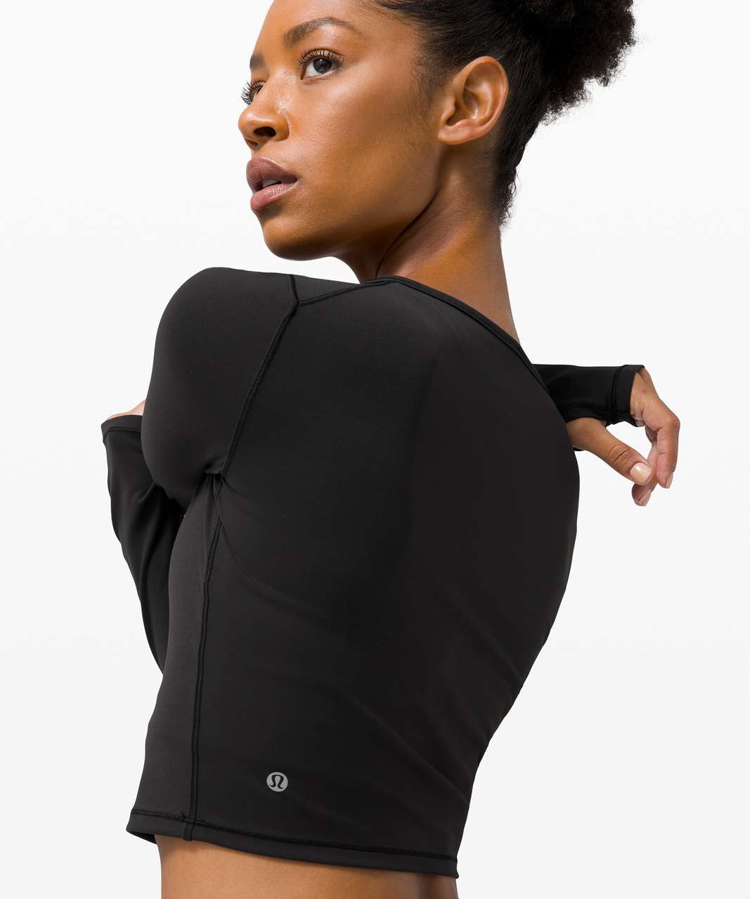 Lululemon Wunder Train Cropped Long Sleeve - Black - lulu fanatics