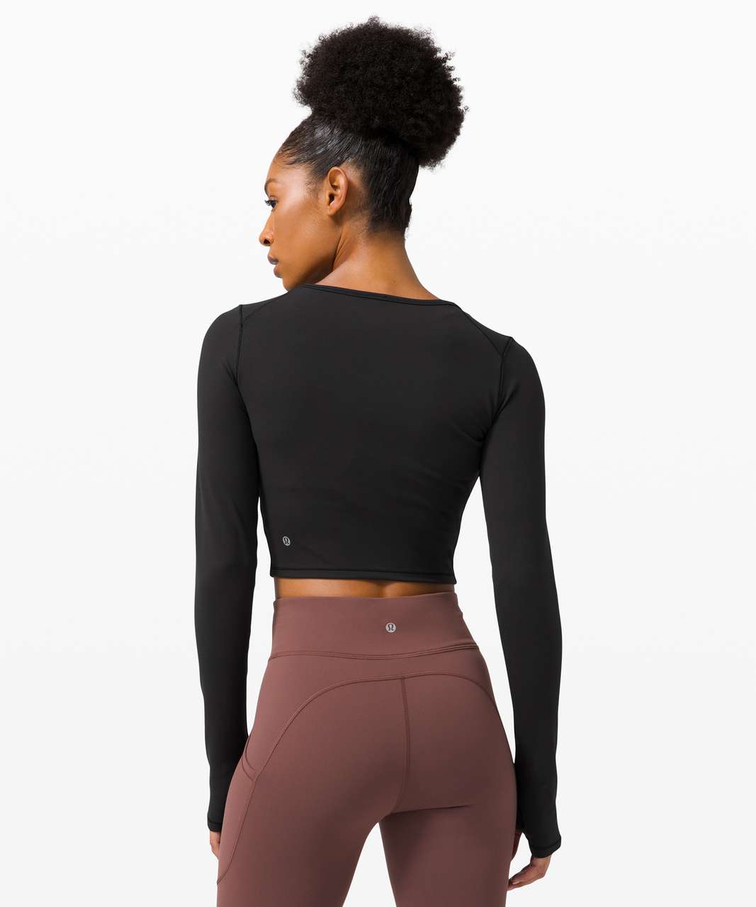 Lululemon Wunder Train Cropped Long Sleeve - Black