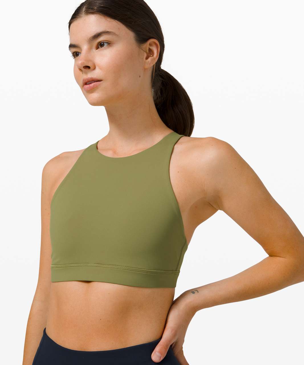 Lululemon Energy Bra High Neck *Medium Support, B–D Cup - Bronze Green -  lulu fanatics