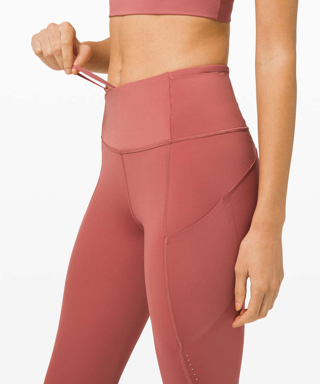 Lululemon Fast and Free High Rise Crop 21" Elite - Cherry Tint