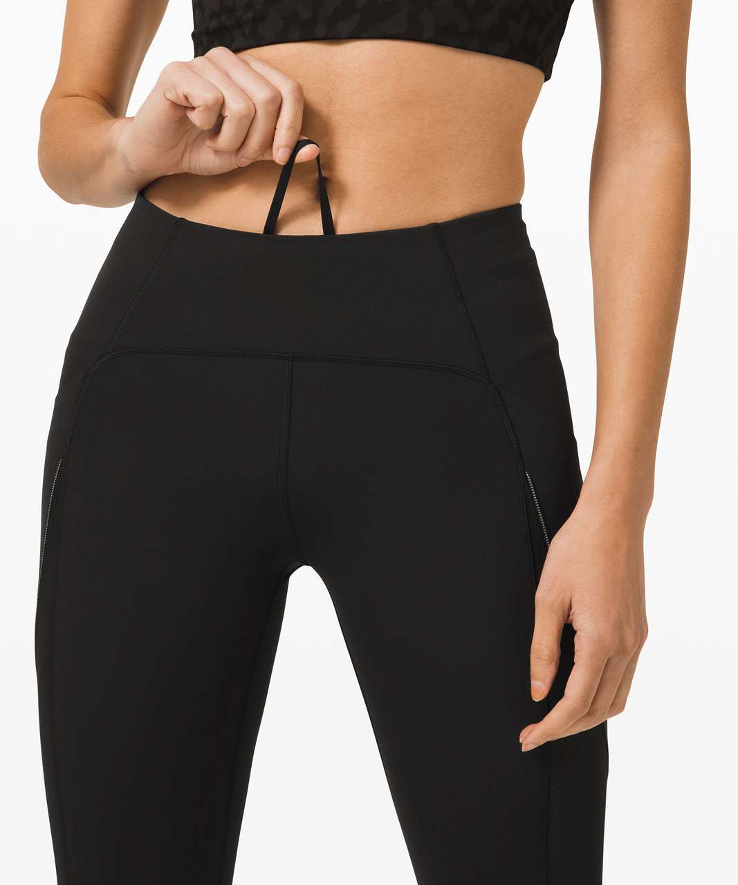 Lululemon Run Off Route Mid Rise Crop 21" - Black