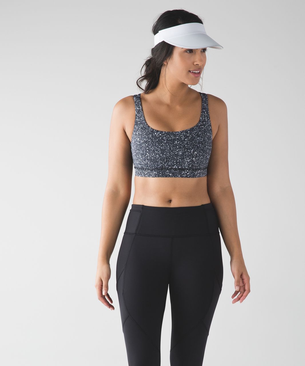 Lululemon Energy Bra - Mini Splatter White Black - lulu fanatics