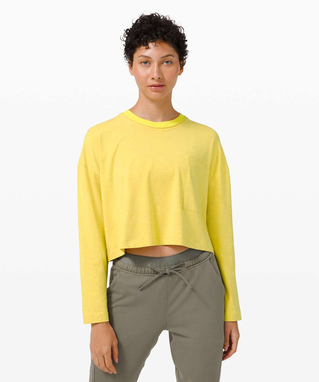 Lululemon Check the Box Long Sleeve - Heathered Yellow Serpentine