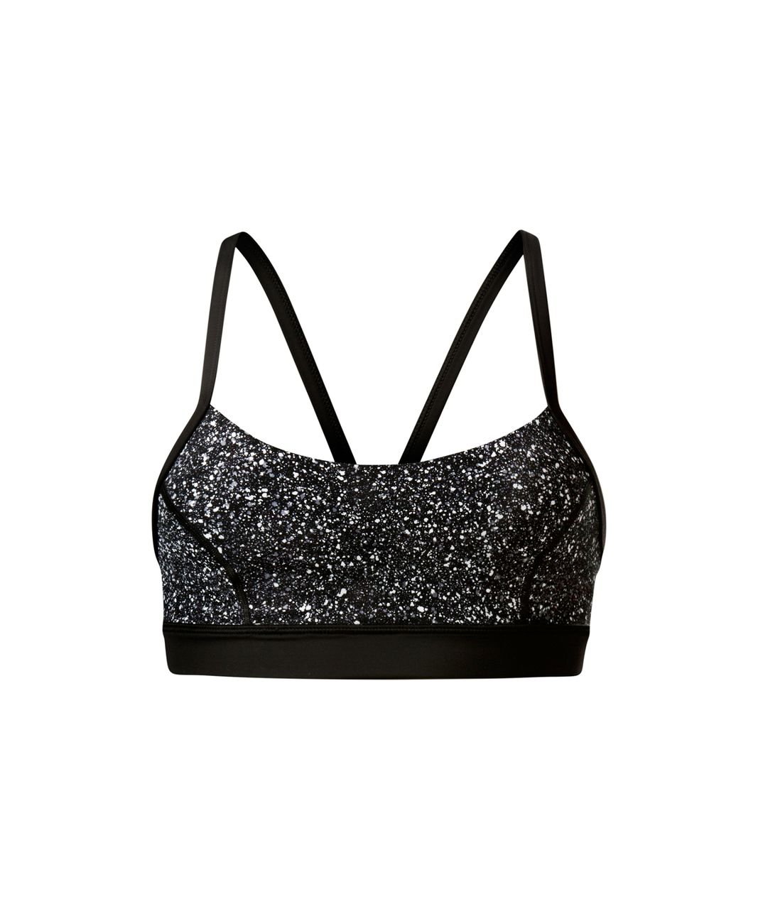 Lululemon Rise and Run Bra - Mini Splatter White Black / Black - lulu ...