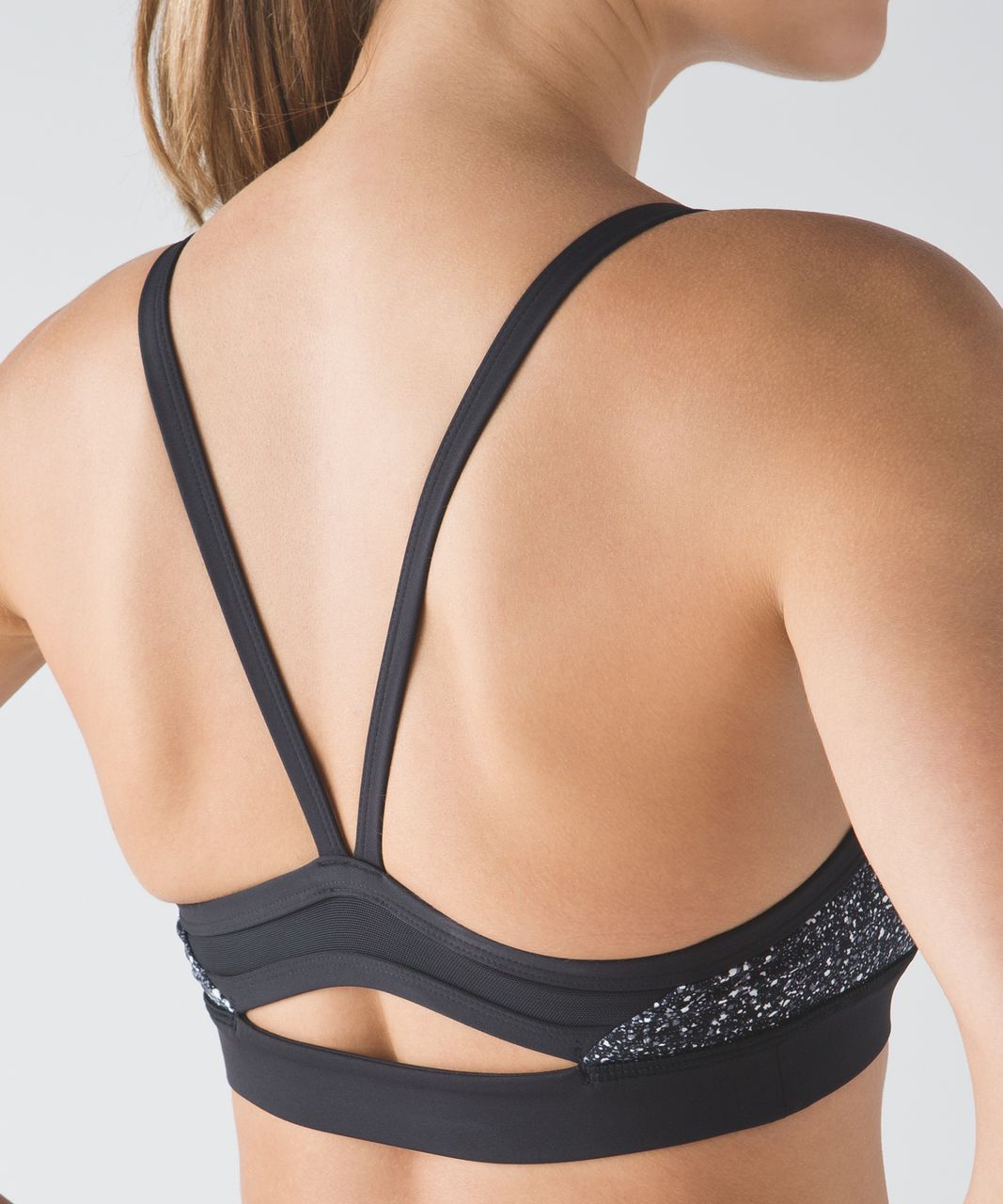 Lululemon Rise and Run Bra - Mini Splatter White Black / Black