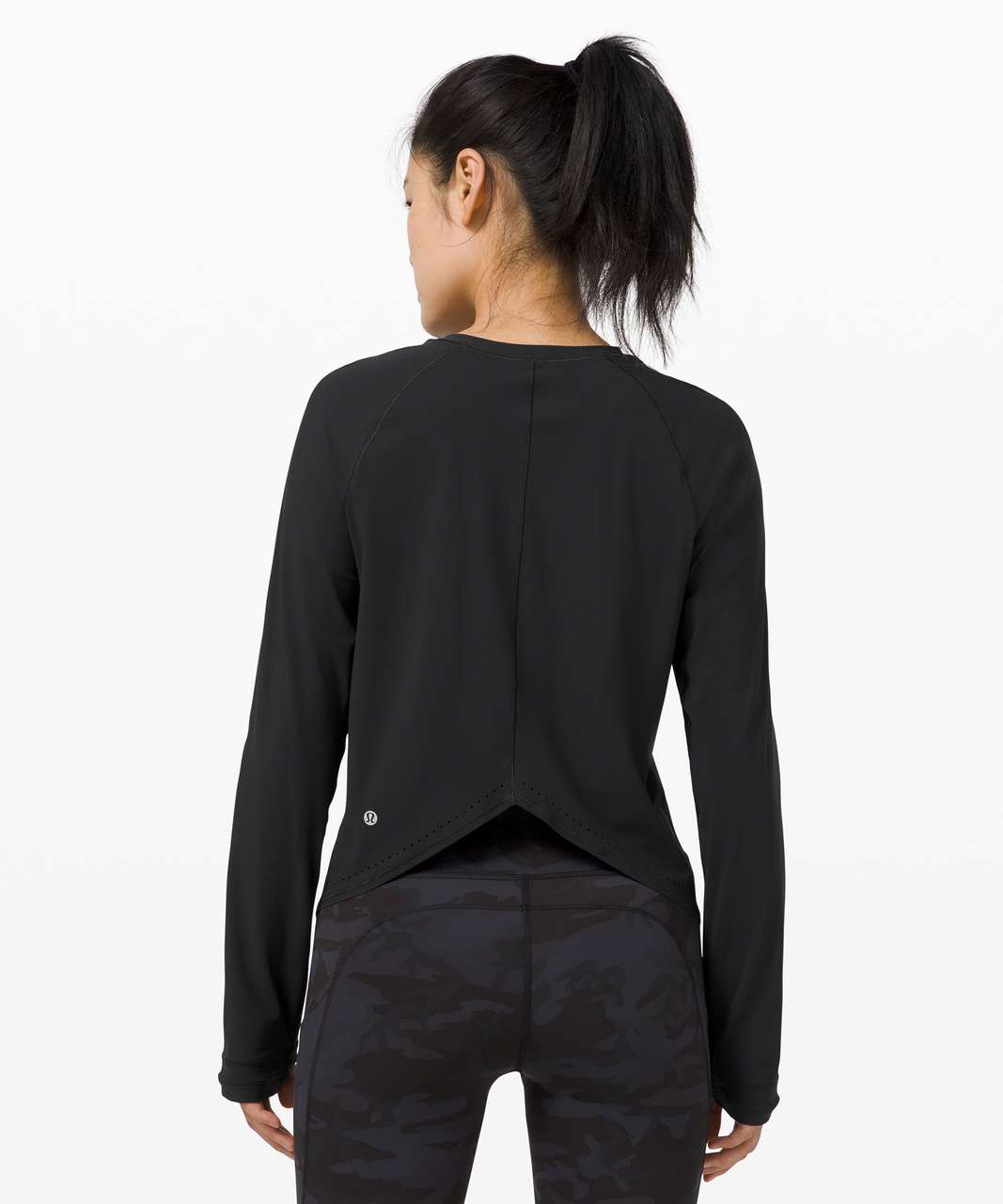 Lululemon Rise and Run Long Sleeve - Black - lulu fanatics