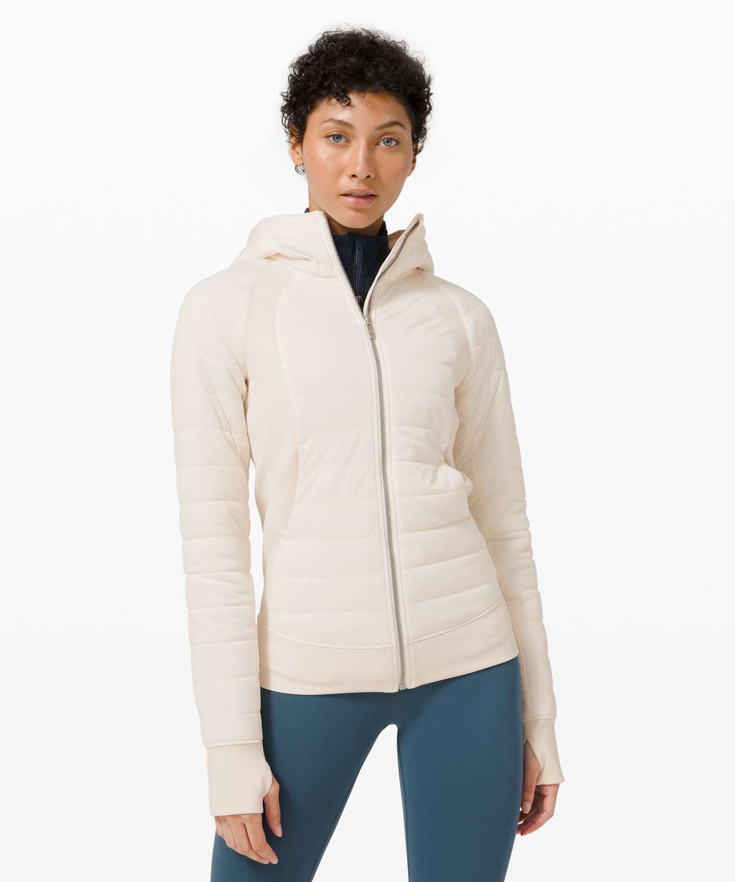 Lululemon Dynamic Movement Zip Hoodie - Light Ivory - lulu fanatics