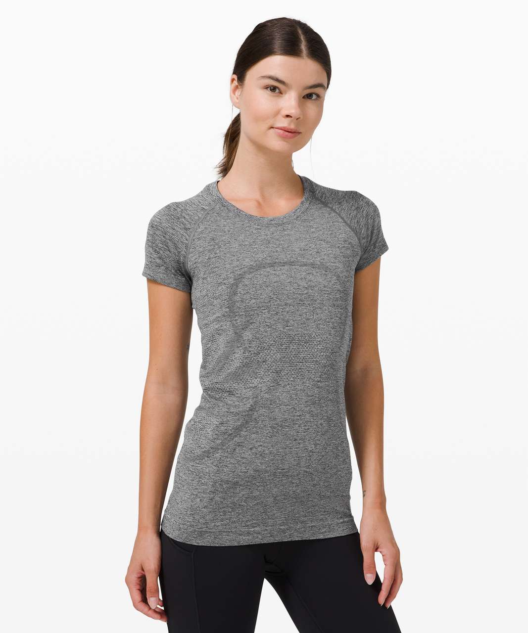 lululemon SWIFTLY TECH SHORT SLEEVE 2.0 - Basic T-shirt - slate  white/mottled light grey - Zalando.de