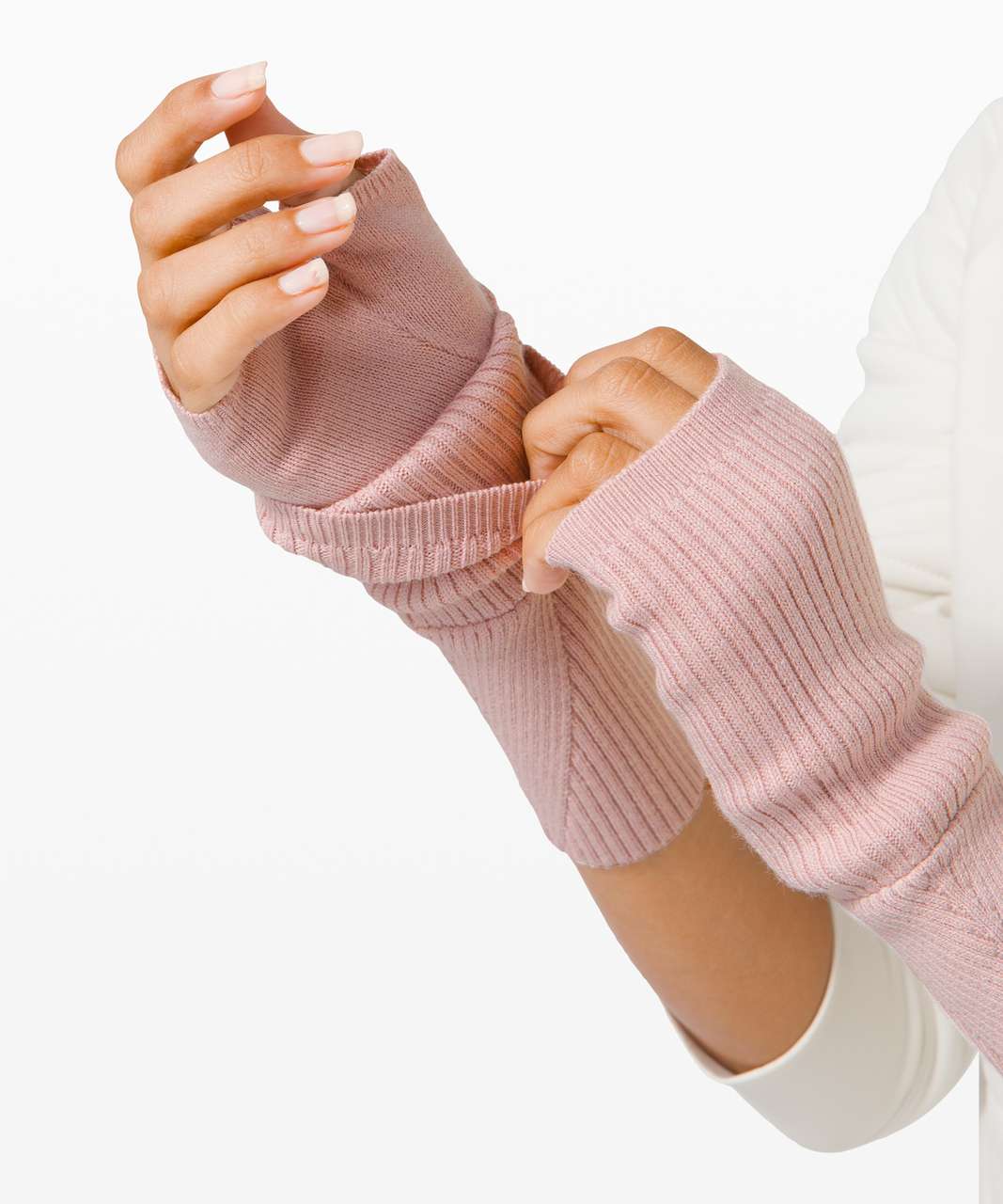 Lululemon Crazy Cozy Fingerless Gloves - Porcelain Pink