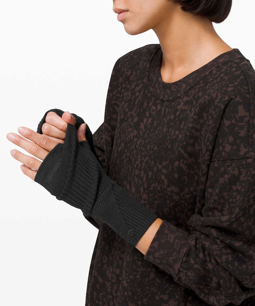 Lululemon Crazy Cozy Fingerless Gloves - Black