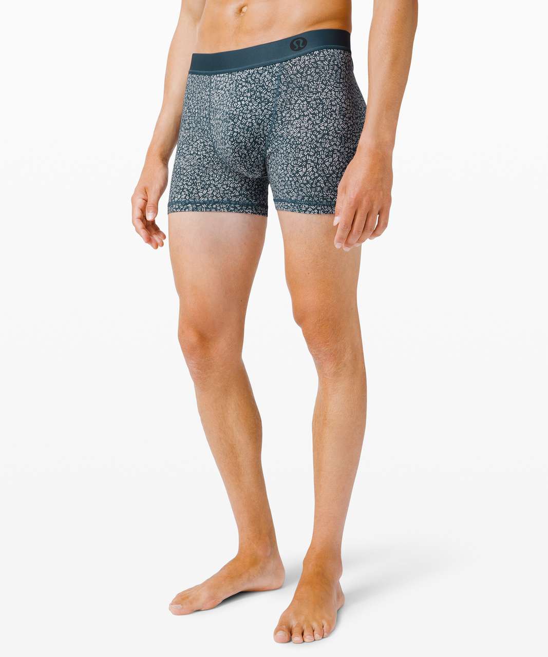 Lululemon Always in Motion Boxer 5" *5-Pack - Heathered Core Medium Grey / Black / Pip Antique White Iron Blue / Iron Blue