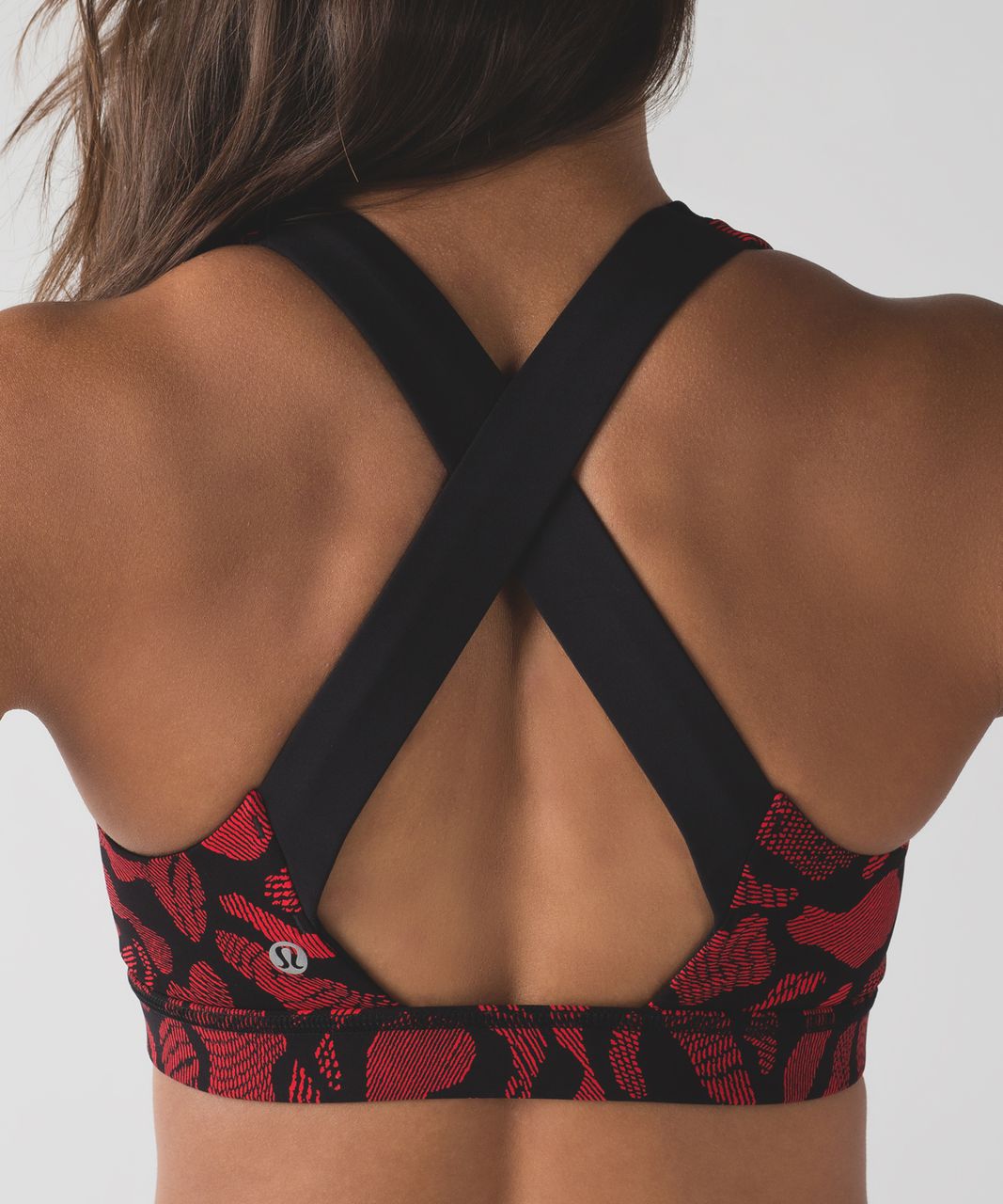 Lululemon Run Stuff Your Bra III (Power Mesh) - Mini Warp True Red Black /  Black - lulu fanatics