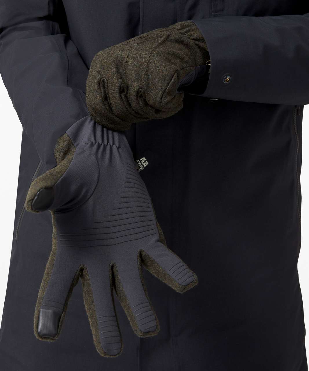 Lululemon City Keeper Gloves - Heathered Dark Olive / Black