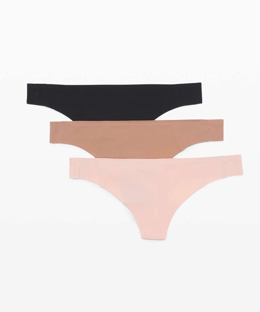 Lululemon Smooth Seamless Thong *3 Pack - Black / Misty Shell