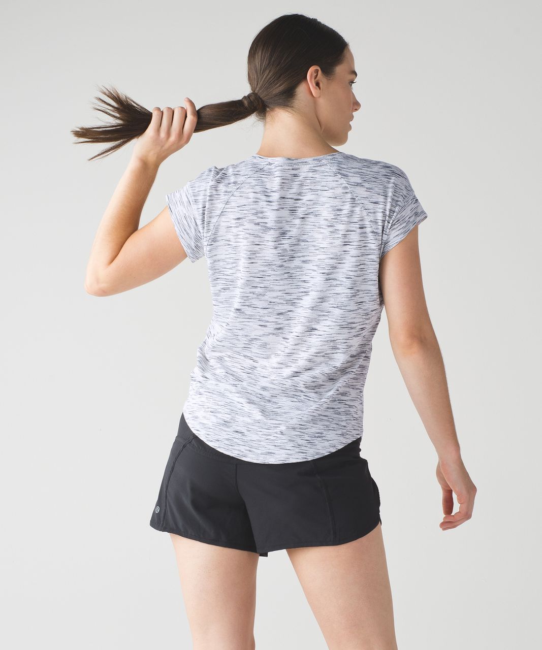 Lululemon Run Around Tee - Tiger Space Dye Black White