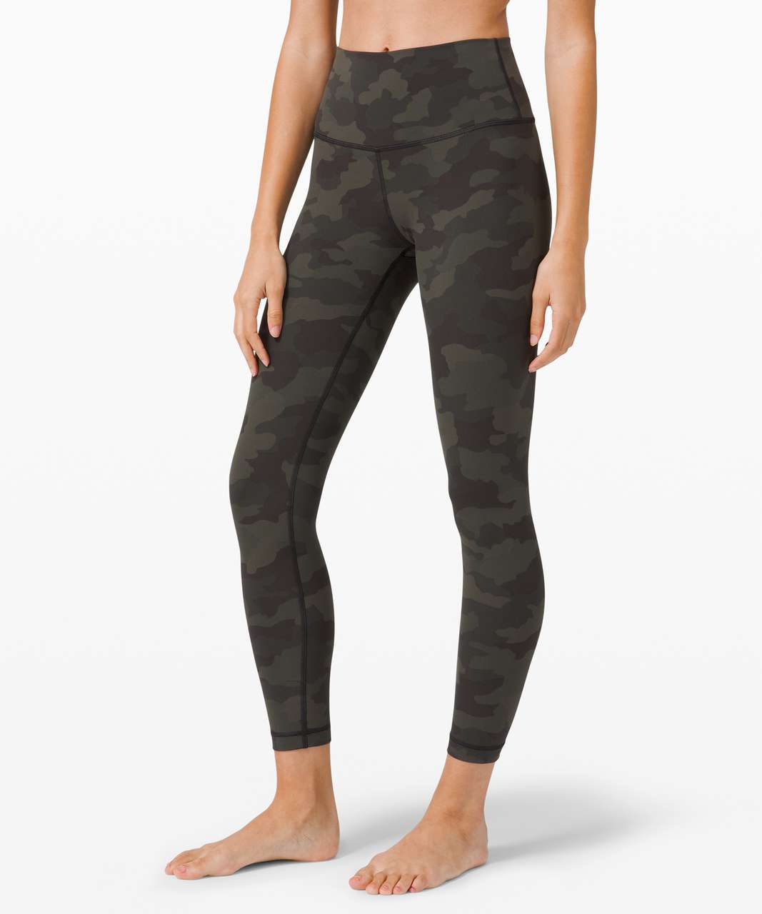 Lululemon Sheer Will High Rise Tight Camo Size 6 Black Mesh Nulux