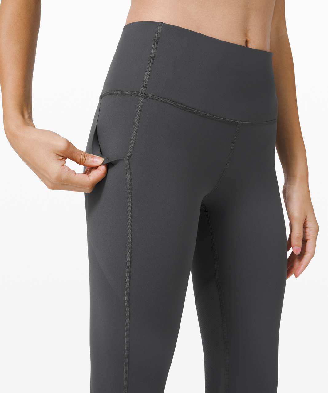 Lululemon Pace Rival High-Rise Crop 22 - Graphite Grey - lulu fanatics