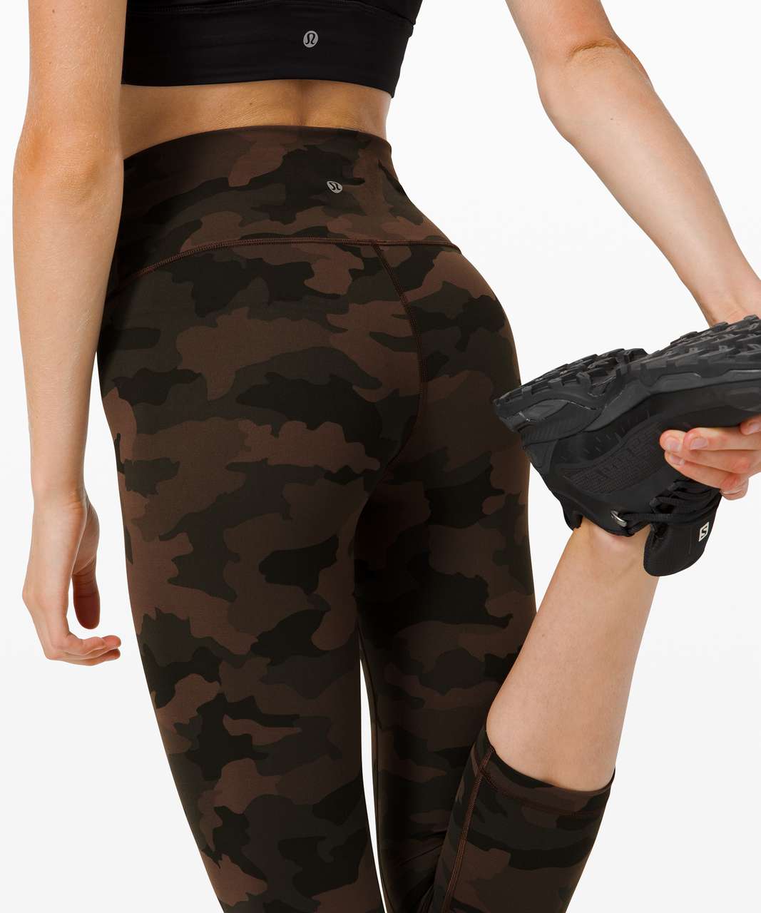 Lululemon Wunder Train High-Rise Crop 21 - Heritage 365 Camo Brown Earth  Multi - lulu fanatics