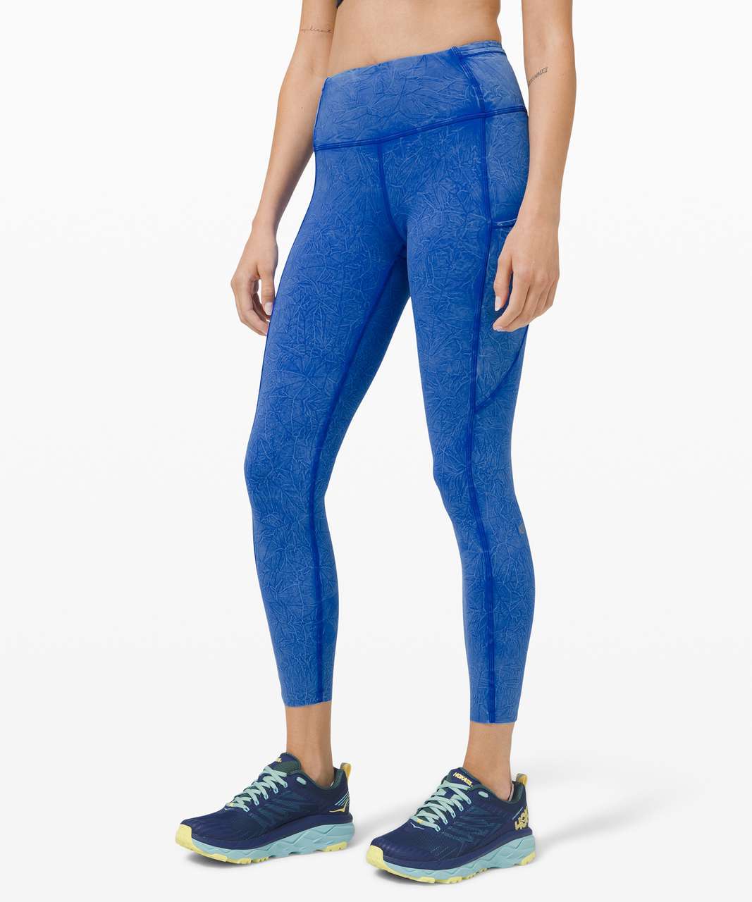 Lululemon Fast and Free High Rise Tight 25" *Ice Dye - Ice Wash Cerulean Blue