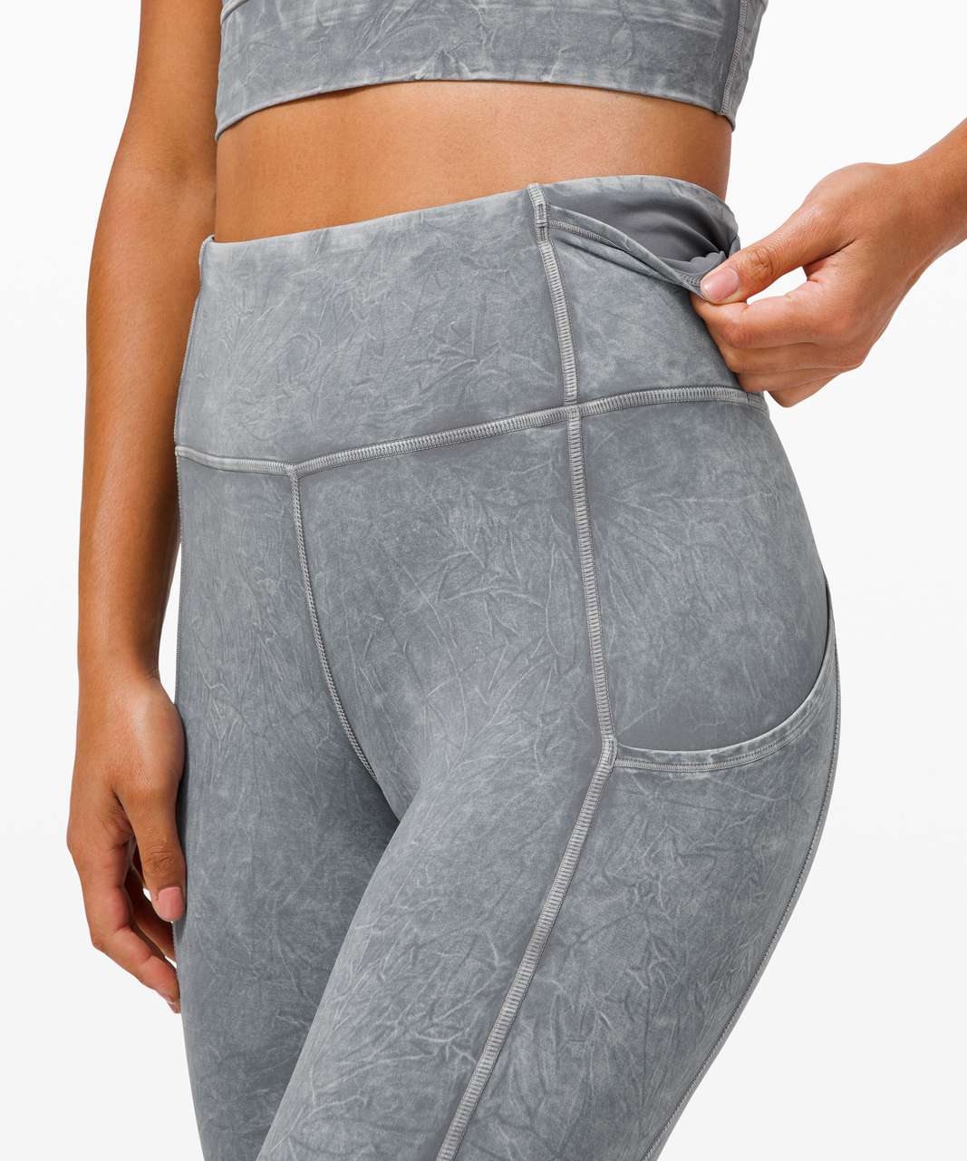 Lululemon Fast and Free High Rise Tight 25 *Ice Dye - Ice Wash Asphalt  Grey - lulu fanatics