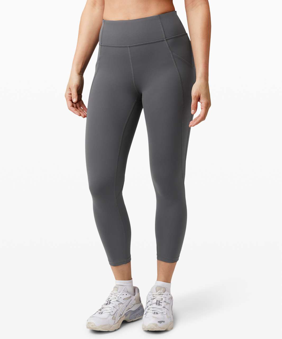 Lululemon Time To Sweat Crop 23 - Graphite Grey - lulu fanatics