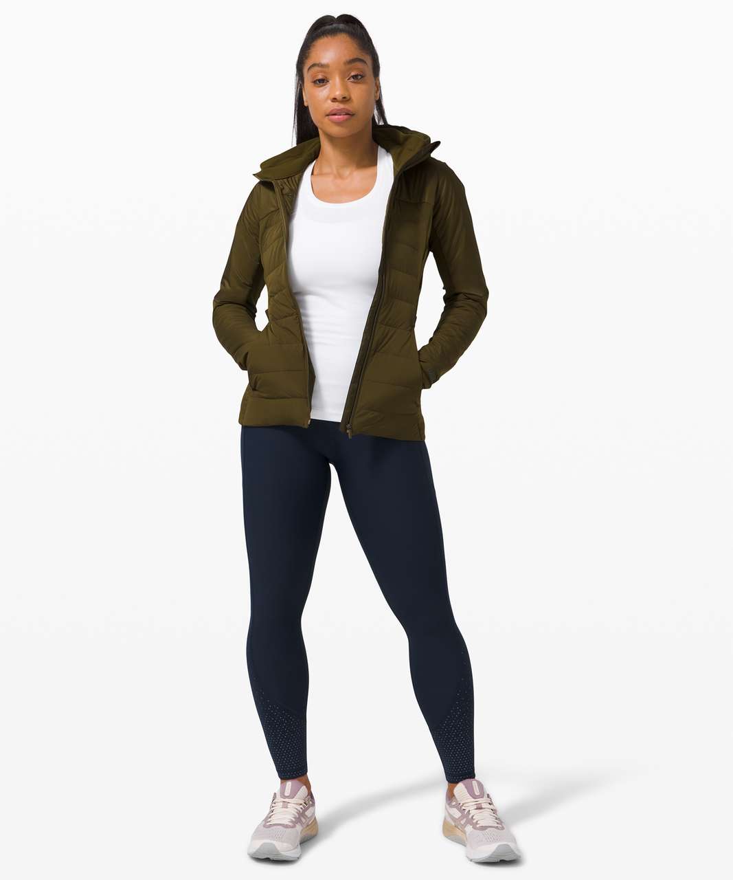 Lululemon Down For It All Jacket - Moss Green - lulu fanatics