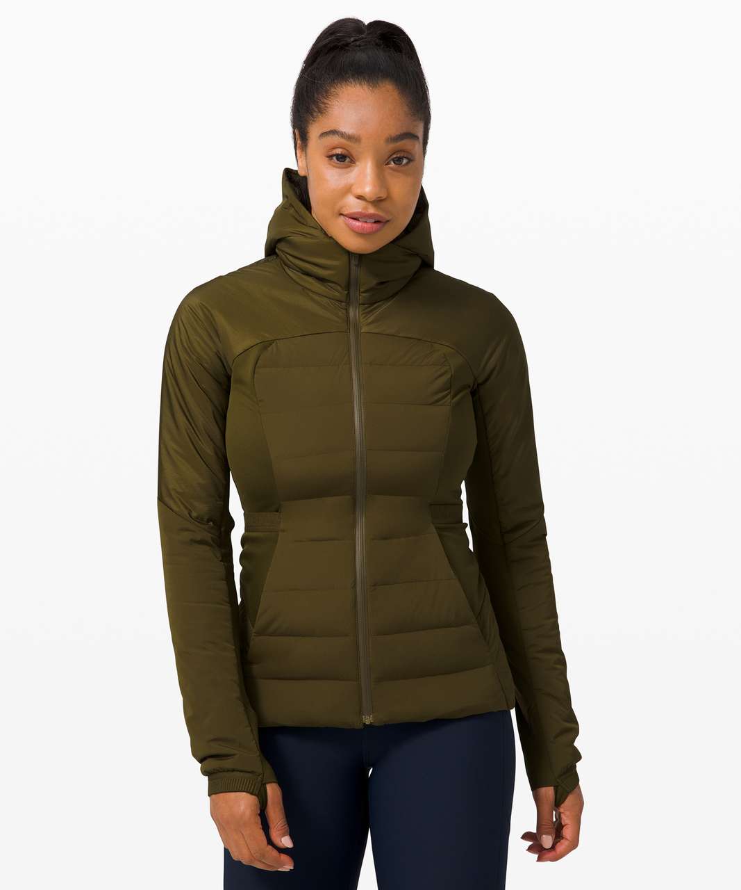 Lululemon Down For It All Jacket - Moss Green - lulu fanatics