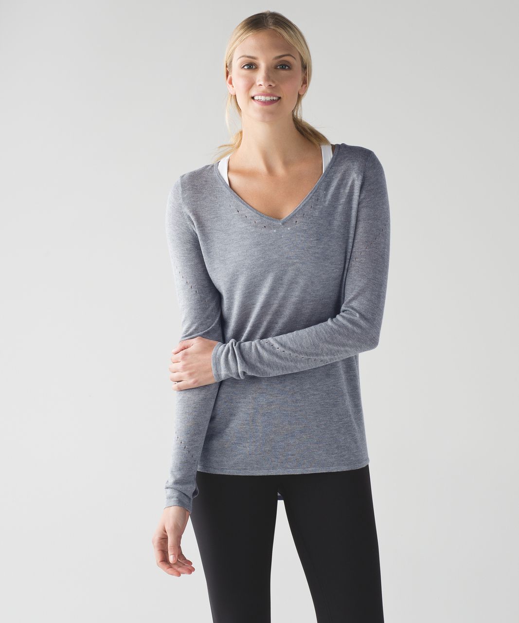 Lululemon Yin Time Long Sleeve - Heathered Medium Grey - lulu fanatics