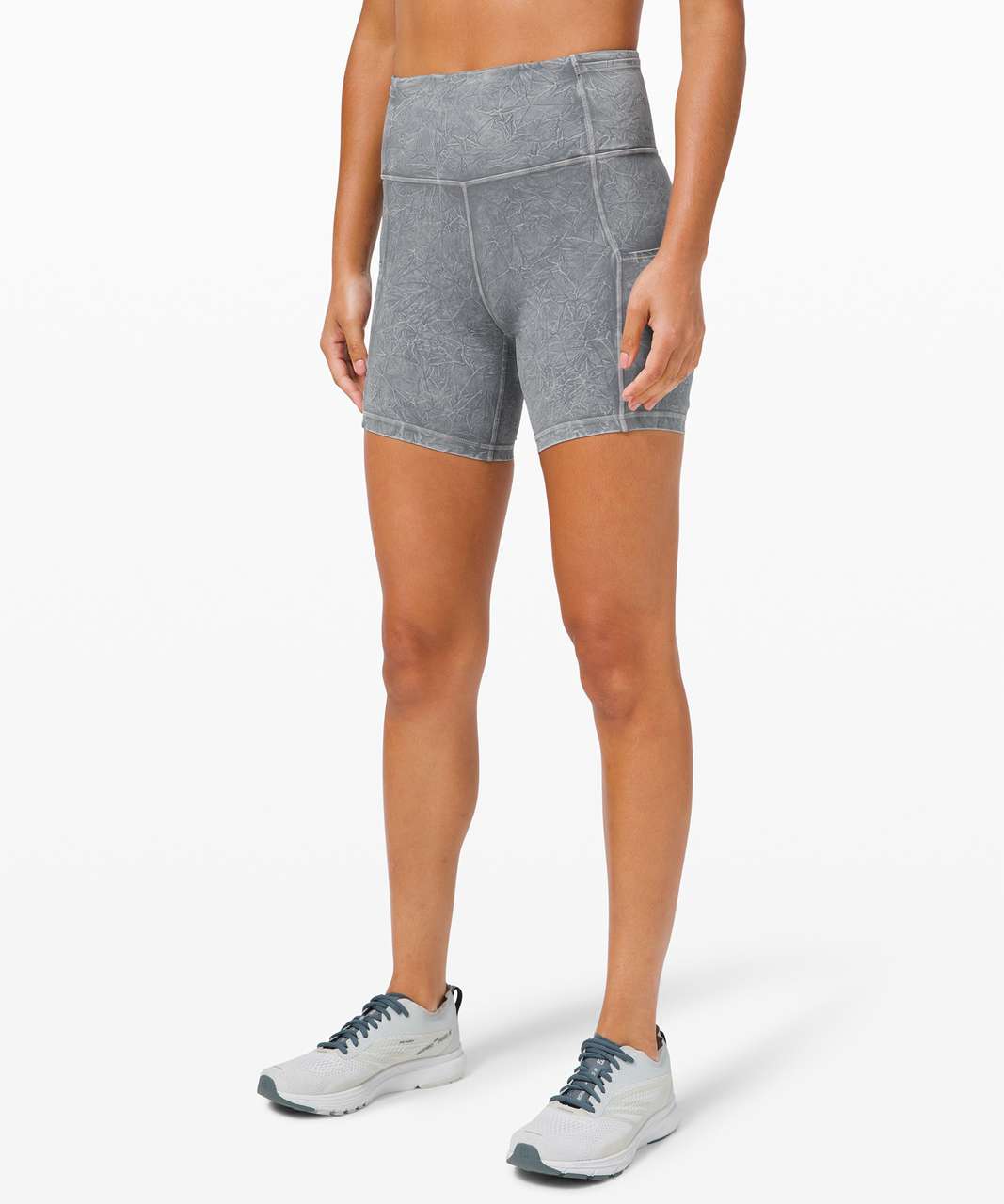 Lululemon Fast and Free Short 6 Ice Dye *Non-Reflective - Ice Wash Asphalt  Grey - lulu fanatics