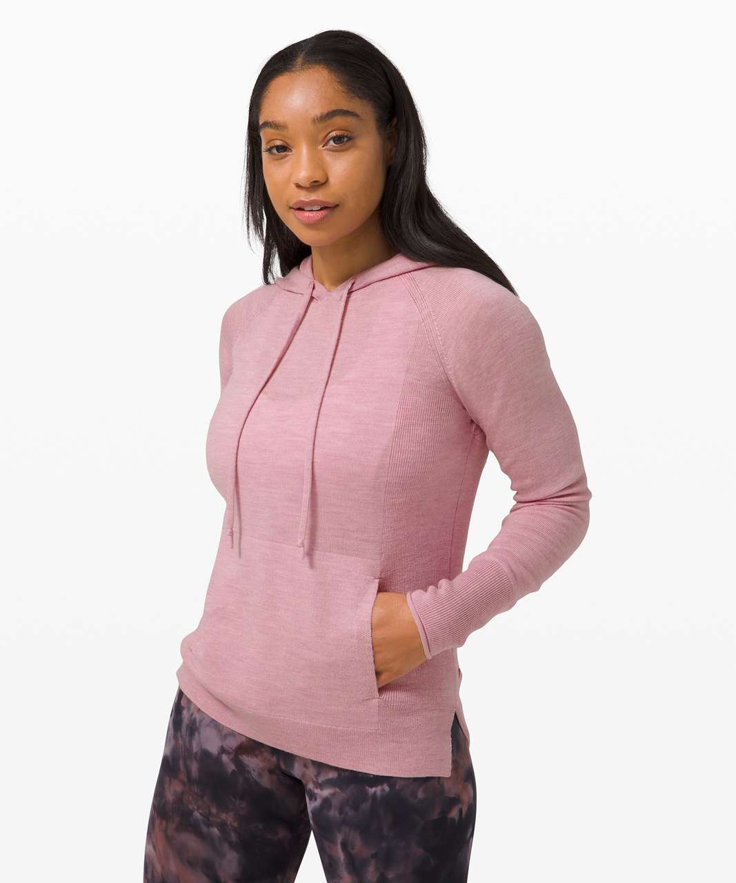 Lululemon Sit in Lotus Hoodie Sweater - Heathered Pink Taupe - lulu ...