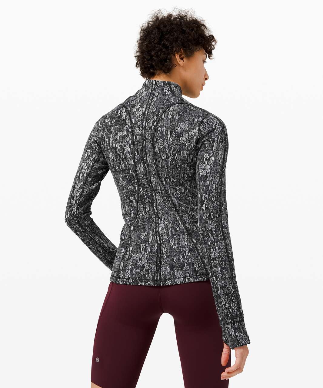 Lululemon Run Briskly 1/2 Zip - Eventide Jacquard Black Alpine White